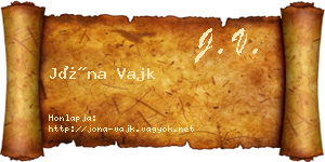 Jóna Vajk névjegykártya